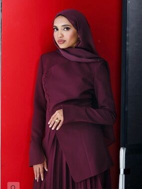 NWT | Summer Evenings Women’s Burgundy Blazer Jacket - Elegant Structured Jacket